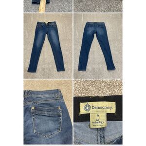 Democracy womens Ab Solution skinny jeans sz 6 blue stretch denim